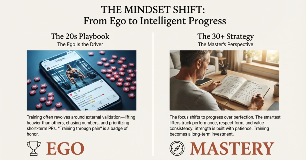Comparison of social-media-driven ego lifting versus tracking progress with focus and discipline