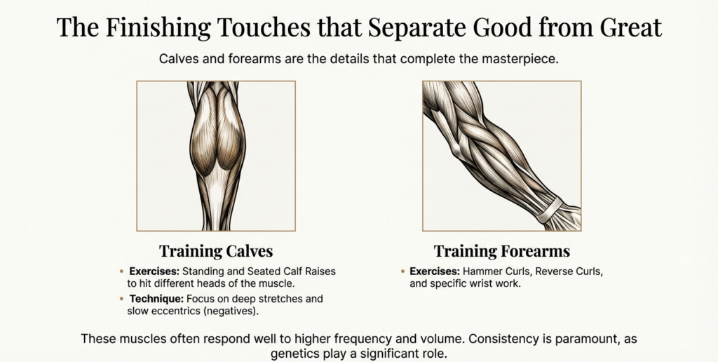 calf and forearm muscle anatomy illustrating detailed development