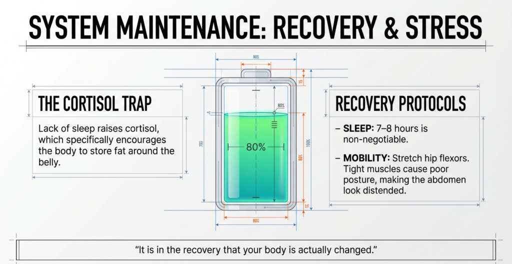 recovery sleep cortisol stress management for abs visibility
