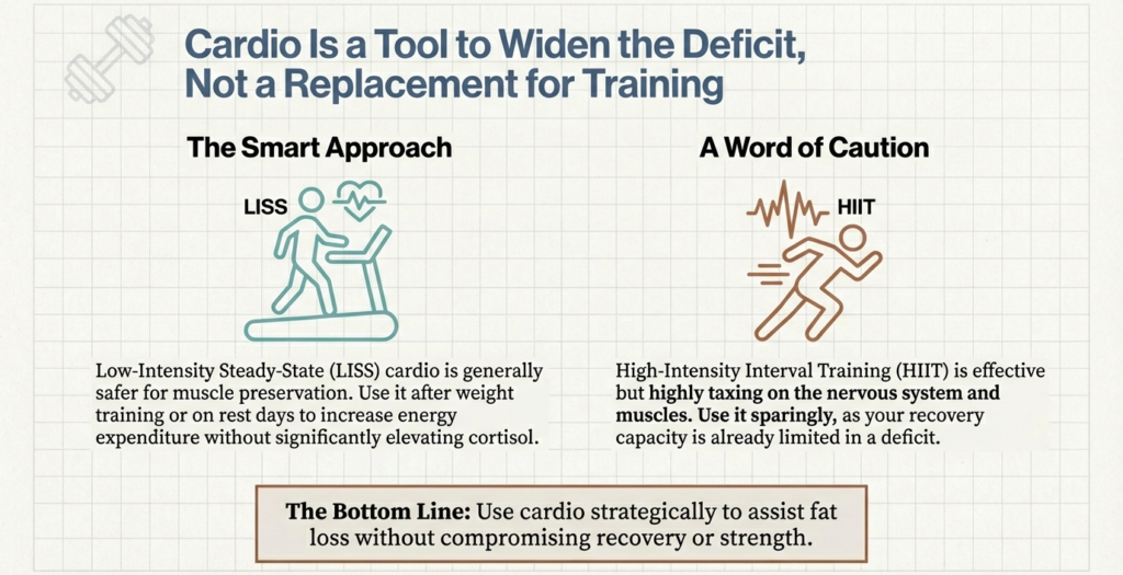 Comparison of LISS cardio and HIIT during a calorie deficit and their impact on recovery