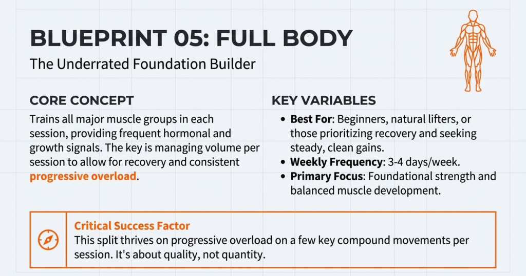 Full body workout split for beginners and natural lifters during winter bulk