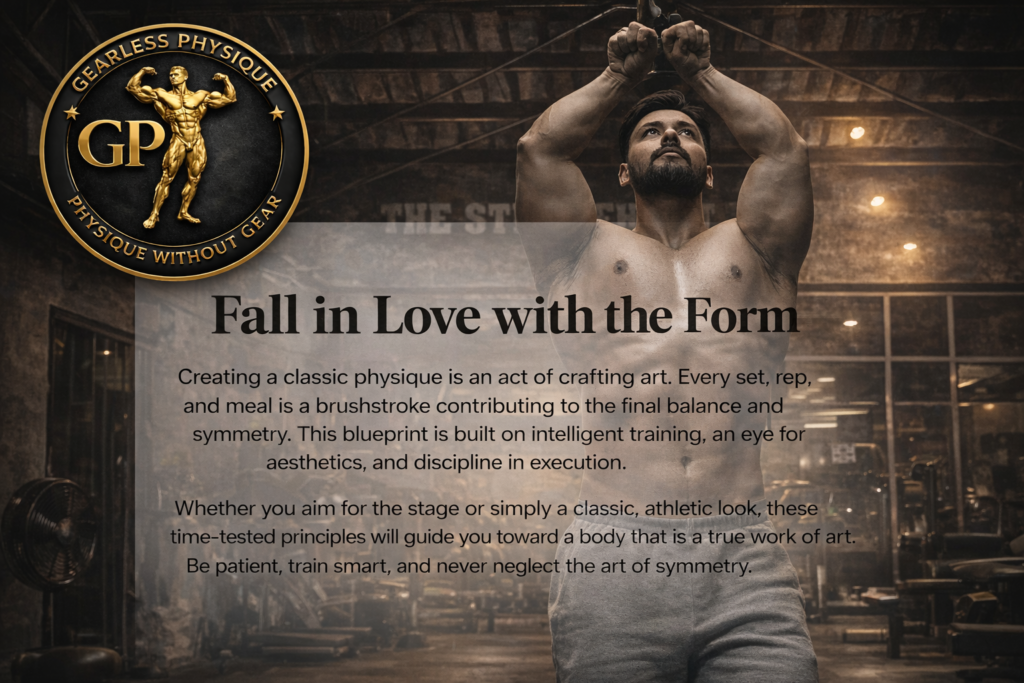 classic physique athlete training in gym with focus on symmetry, form, and aesthetic muscle development