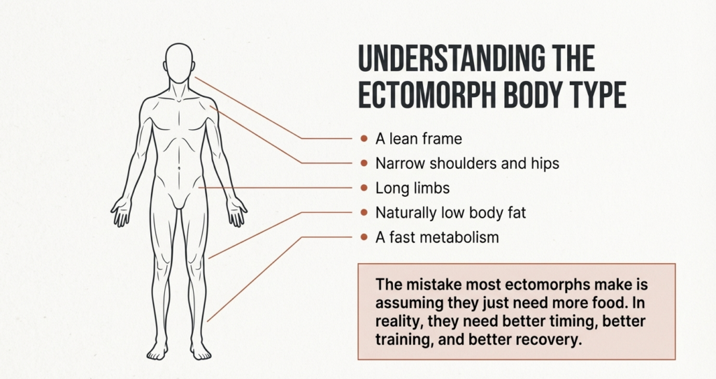 ectomorph body type characteristics including lean frame and fast metabolism