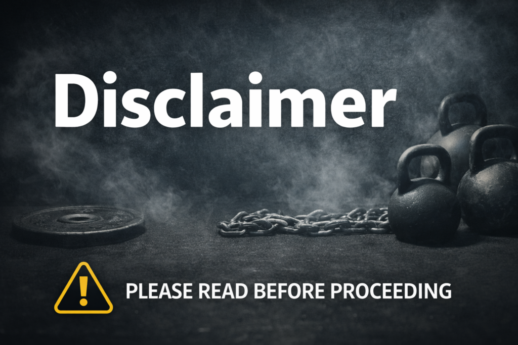 gearless physique, fitness coaching, disclaimer page