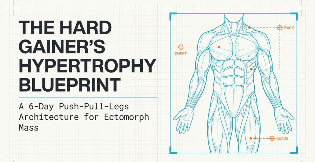 6-day push pull legs workout blueprint for hard gainers showing muscle groups chest back and quads