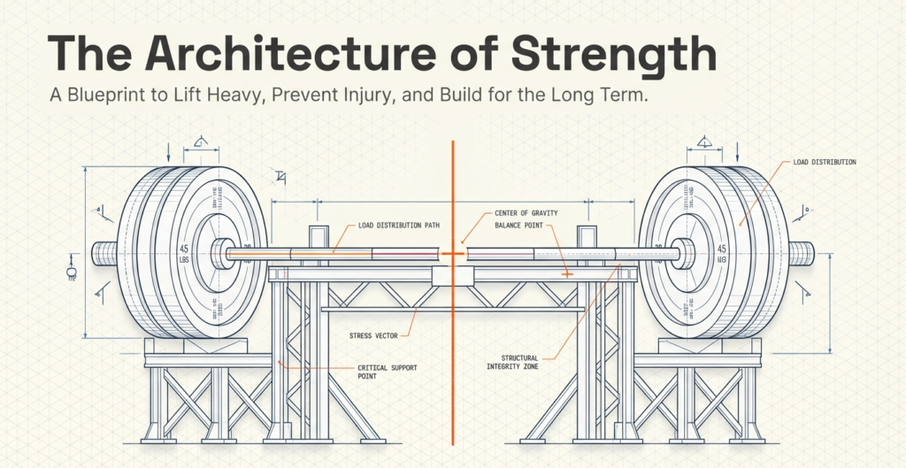Diagram showing strength architecture and load distribution for injury-free heavy lifting