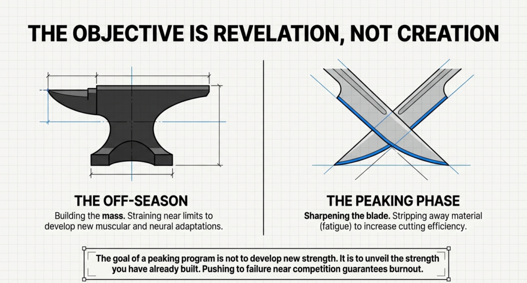 Comparison between off-season muscle building and peaking phase fatigue reduction