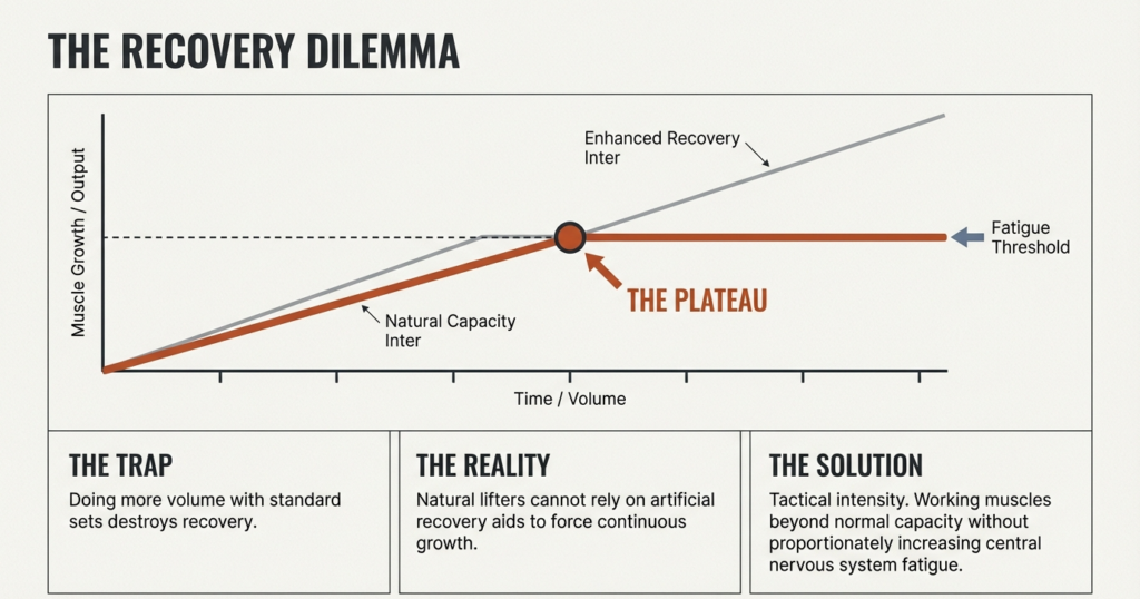 natural lifter recovery vs fatigue plateau graph muscle growth limit