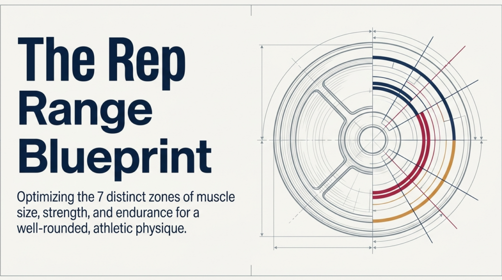 rep range blueprint showing zones for muscle size strength and endurance