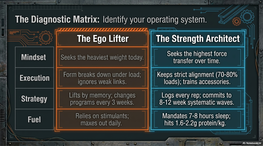 Comparison between ego lifting habits and disciplined strength training approach