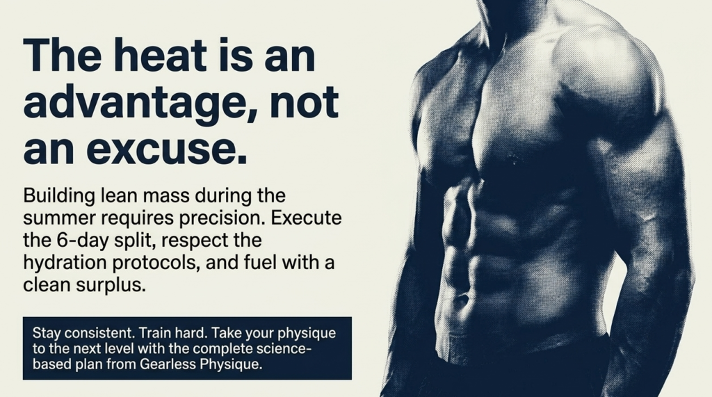 summer bulking motivation quote building lean muscle in heat