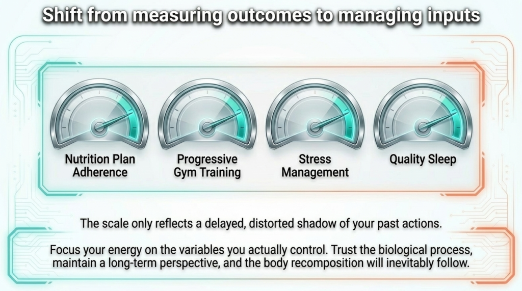 Illustration showing nutrition, training, stress, and sleep as key factors