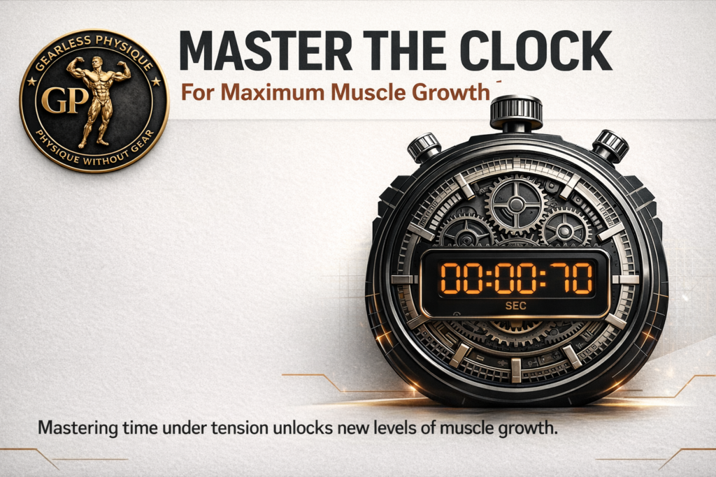 Stopwatch illustration representing time under tension training concept