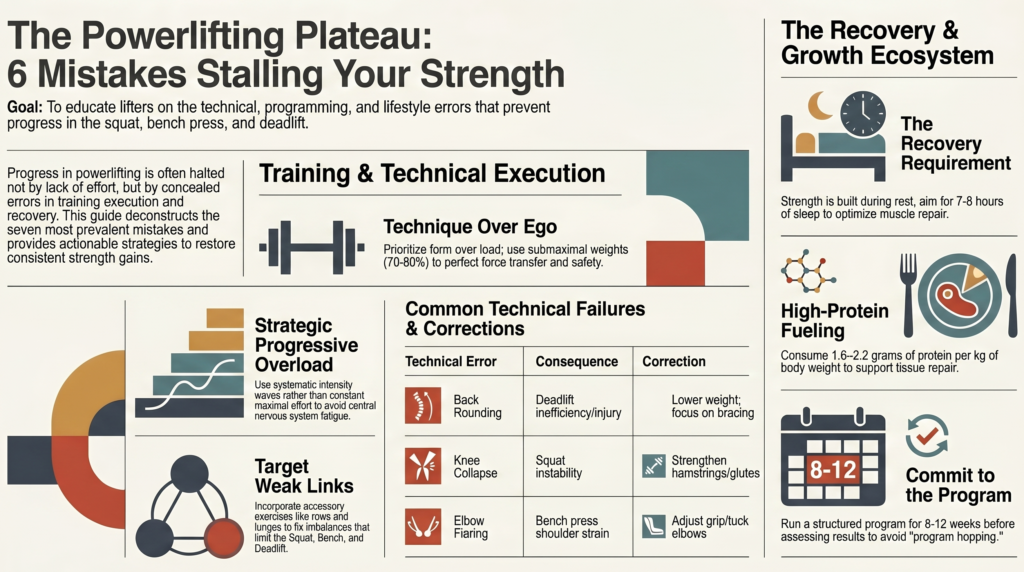Motivational image showing long-term consistency and patience in powerlifting training, Common Powerlifting Mistakes