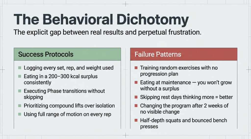 successful muscle building habits compared to common gym mistakes