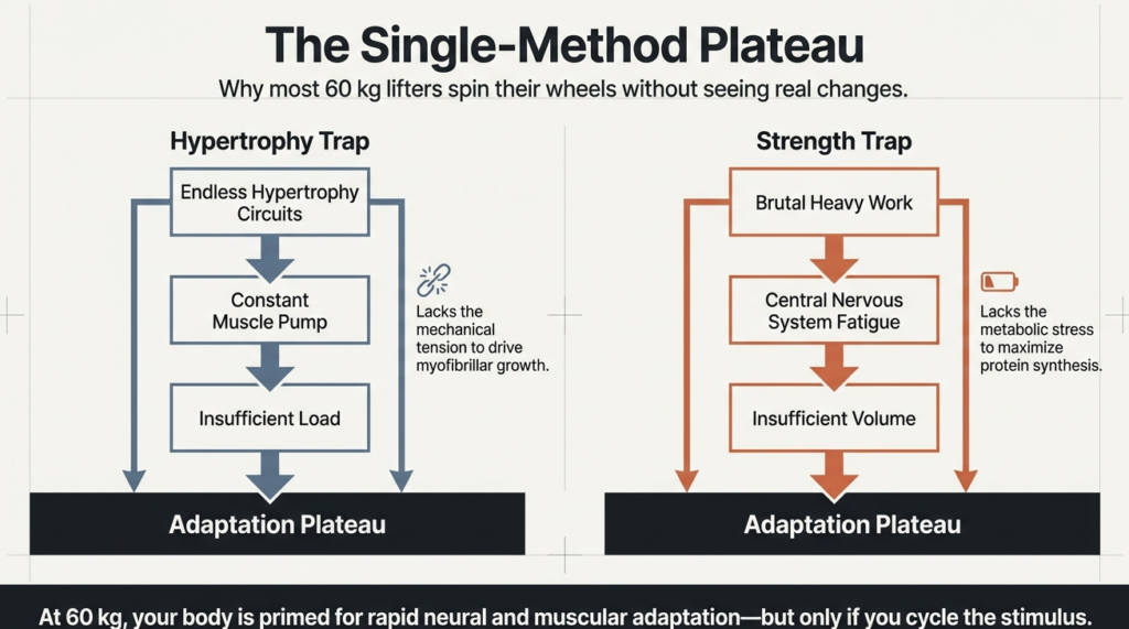 hypertrophy trap and strength trap causing adaptation plateau