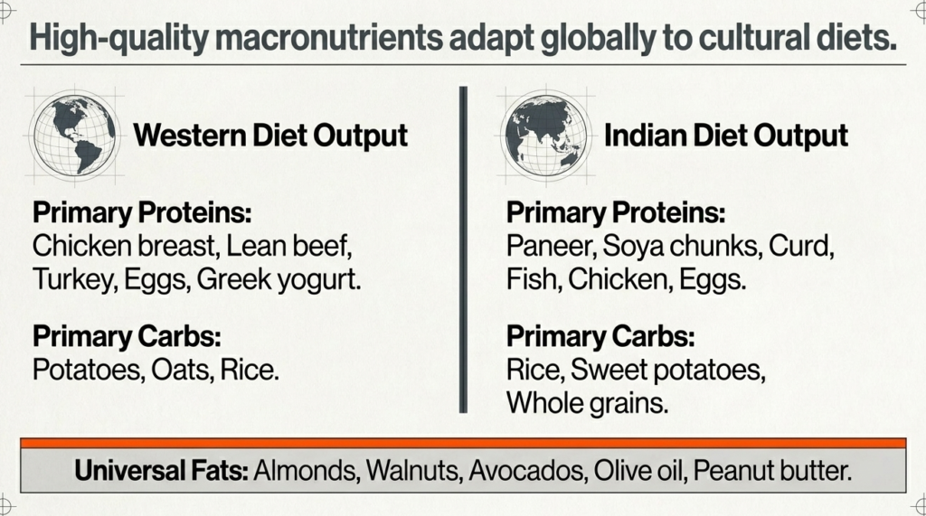high protein foods and carbohydrates for bodybuilding in USA and India